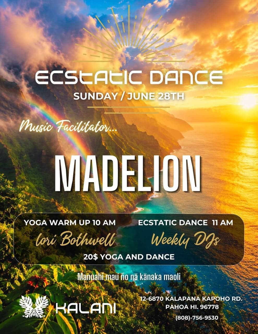 Ecstatic Dance with Madelion + Yoga Warm-Up