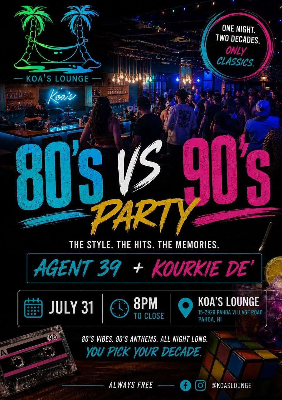 80s vs 90s Party at Koa's Lounge