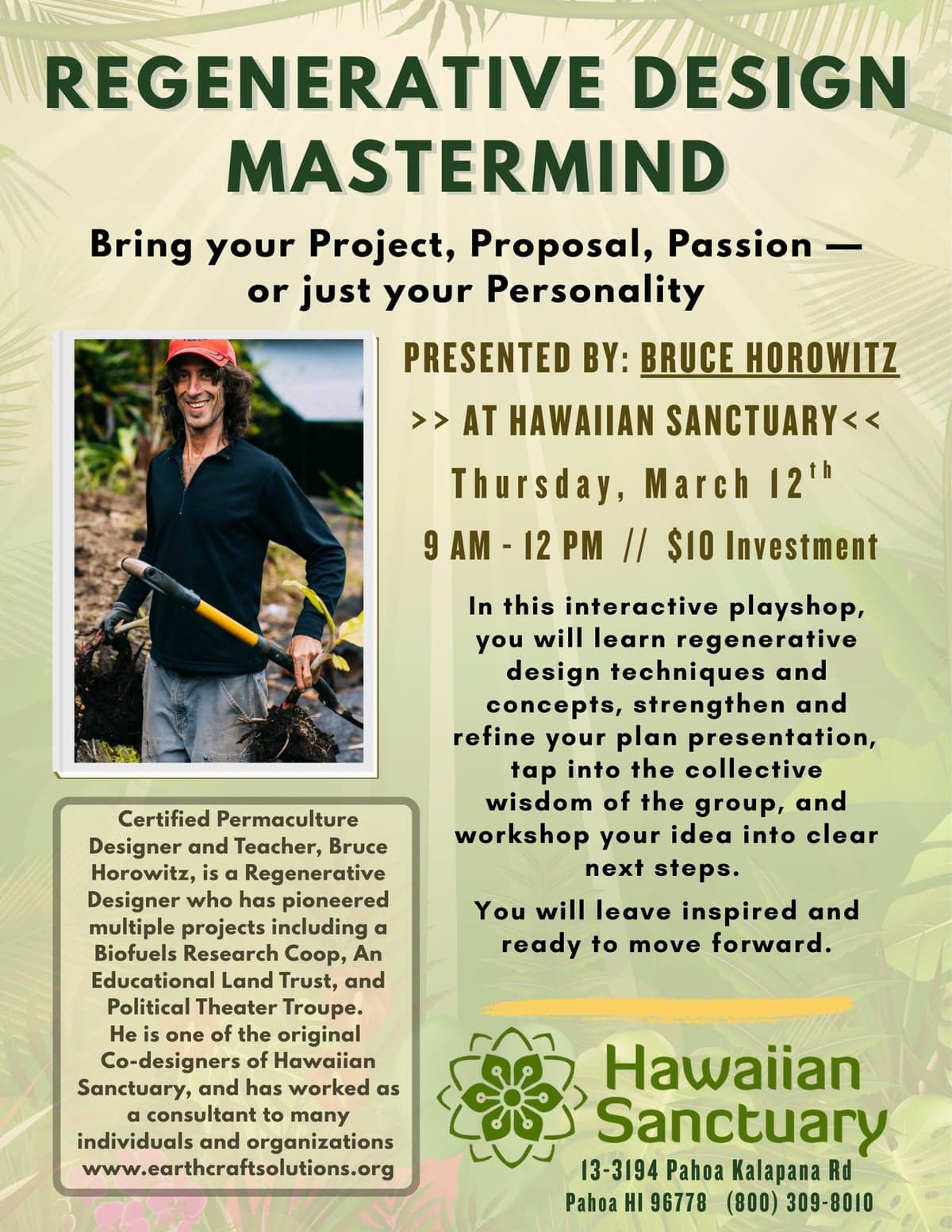 Regenerative Design Mastermind with Bruce Horowitz