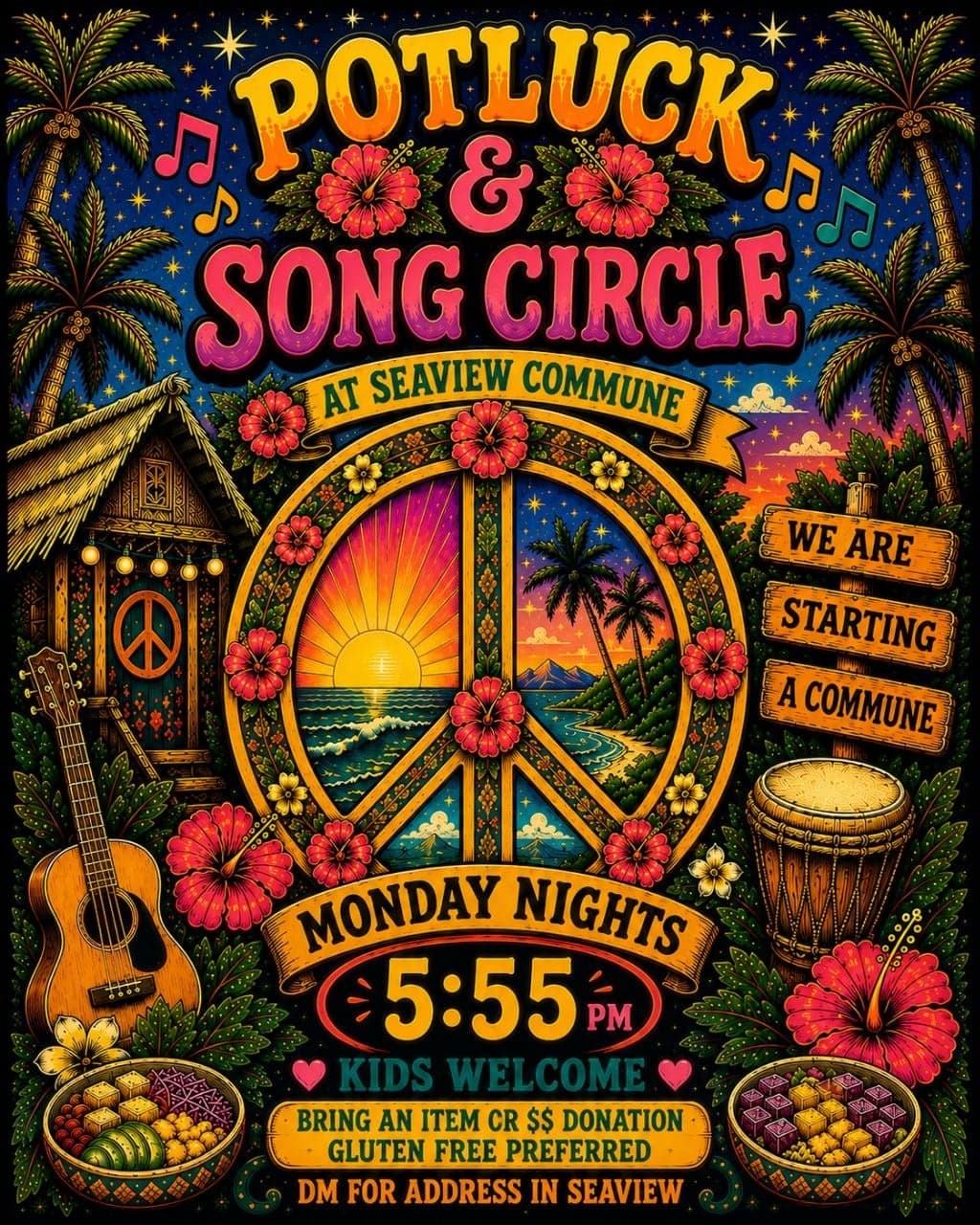Potluck & Song Circle at Seaview Commune