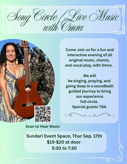 Don’t miss Song Circle / Live Music with Omra in Pāhoa — Thu, Sept 17