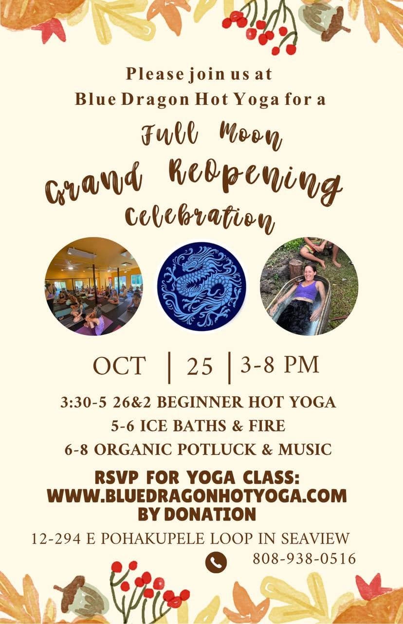 Full Moon Grand Reopening – Blue Dragon Hot Yoga