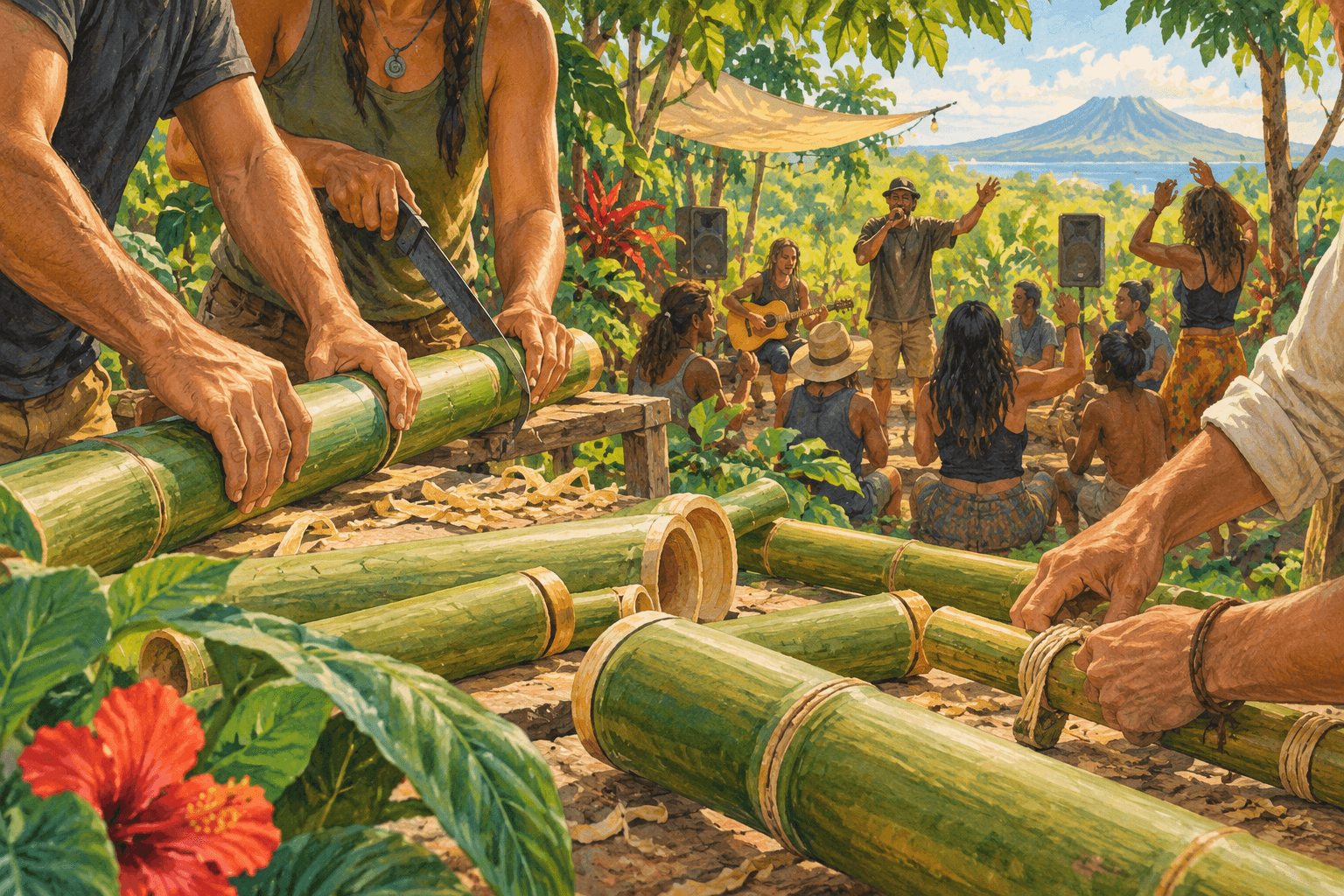 Big Island Bamboo Building and Music Gatherings