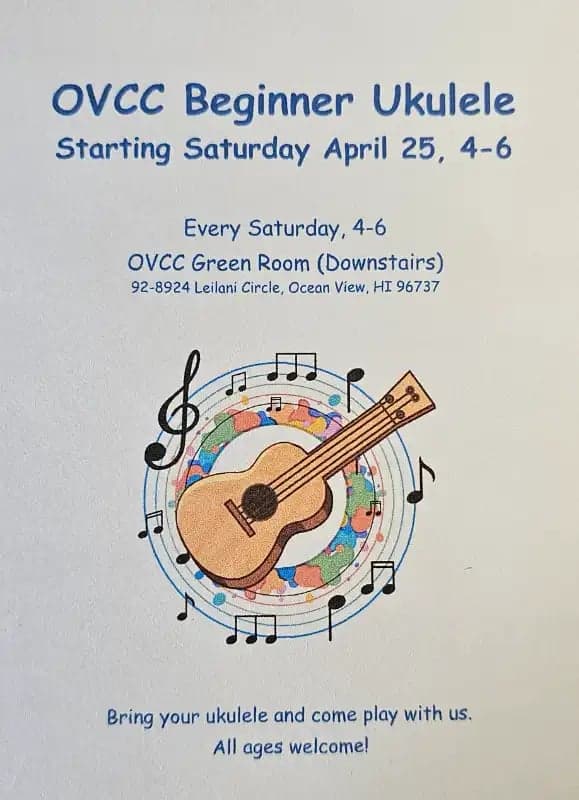 Beginners' Ukulele Class - Ocean View Community Center